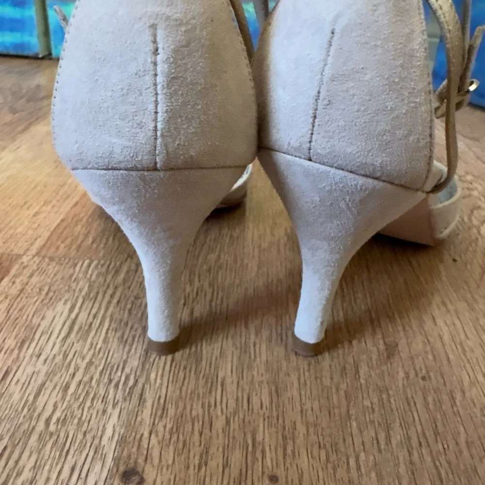 Ann Taylor Nude Pointed-Toe Ankle-Strap Pumps - Picture 8 of 9